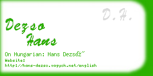 dezso hans business card
